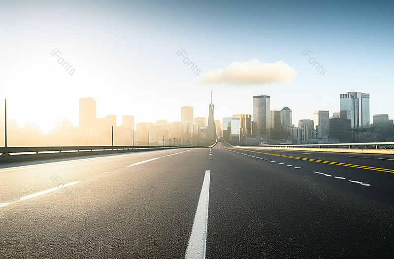 空旷的柏油路看日出旧金山都市风光路面特写摄影图片,高清,摄影图,摄影图片,图片大全,摄影图免费下载